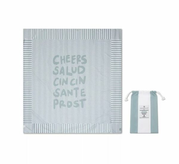 TELO MARE Luxe Beach Green White Cheers 180x180 cm